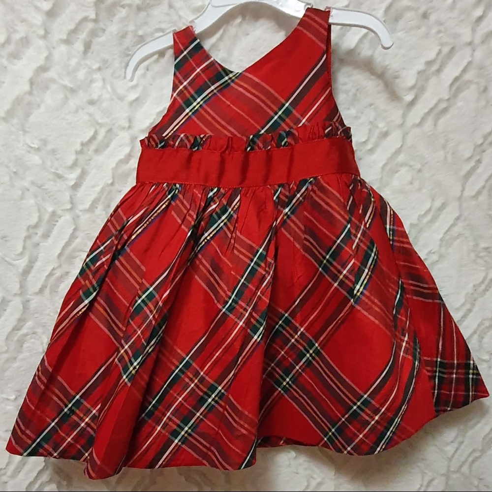 NWT $109 Janie & Jack Plaid Silk Dress 12-18M